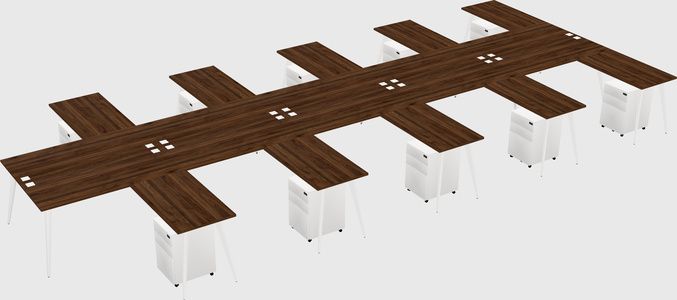 Shared L-shaped Office Desk System