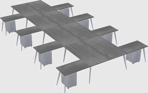 Shared l-shaped office desk system
