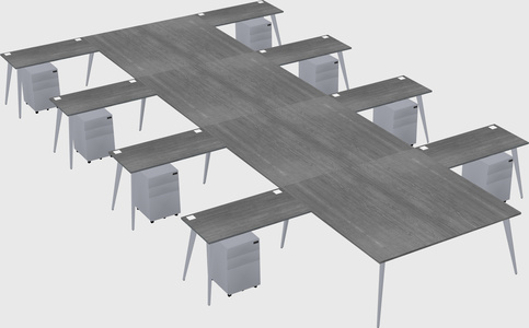 Shared l-shaped office desk system