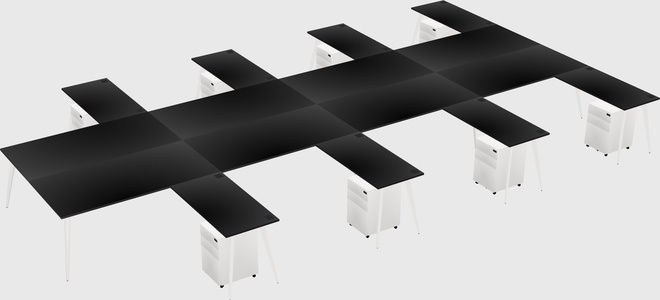 Shared L-shaped Office Desk System