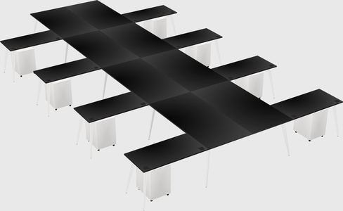 Shared l-shaped office desk system