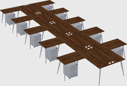 Shared l-shaped office desk system