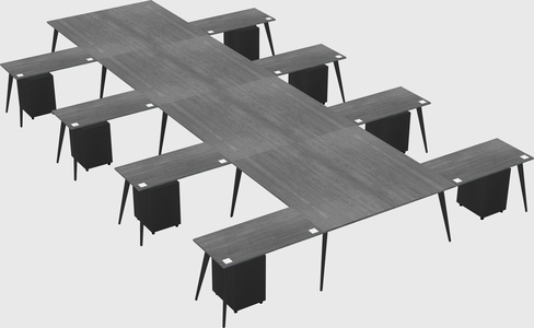 Shared l-shaped office desk system