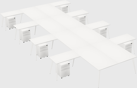 Shared l-shaped office desk system