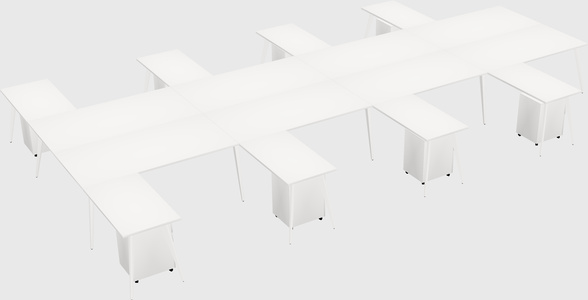 Shared l-shaped office desk system