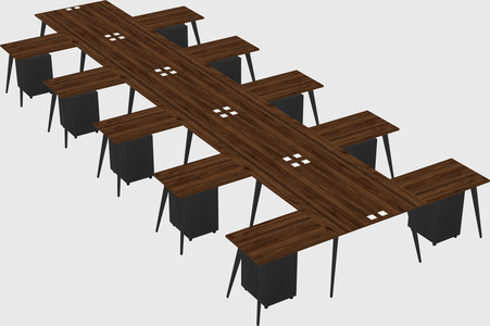 Shared l-shaped office desk system
