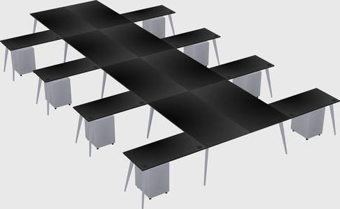 Shared l-shaped office desk system