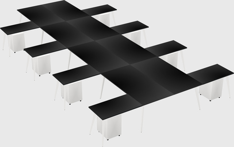 Shared l-shaped office desk system