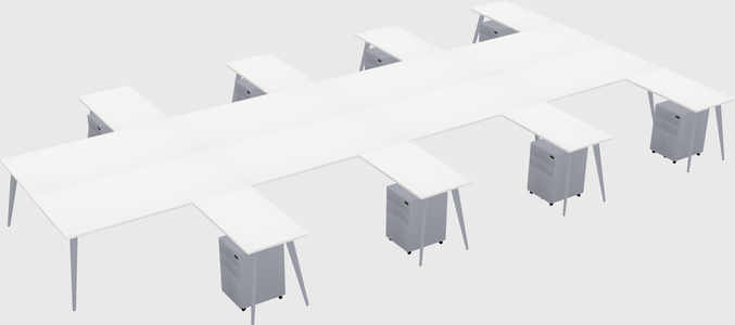 Shared L-shaped Office Desk System