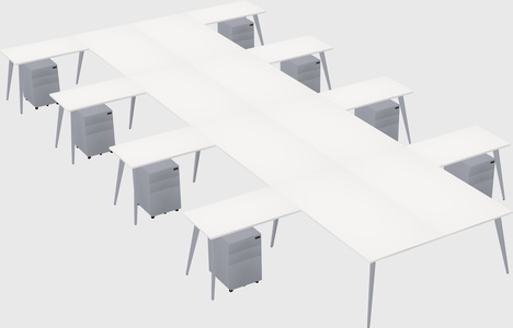 Shared l-shaped office desk system