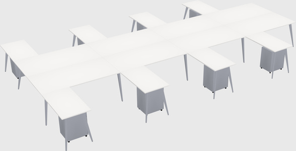 Shared l-shaped office desk system
