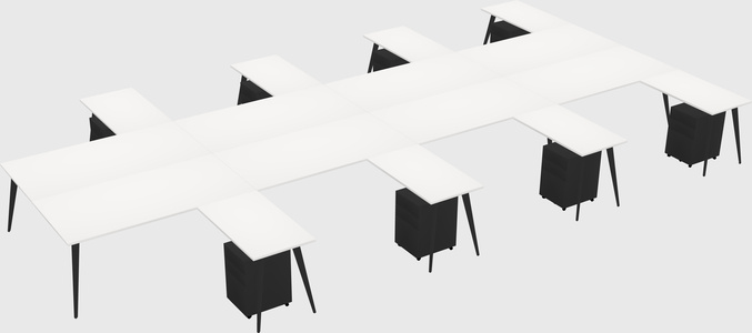 Shared L-shaped Office Desk System