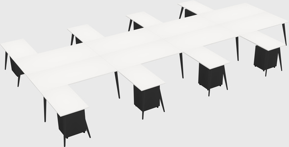 Shared l-shaped office desk system