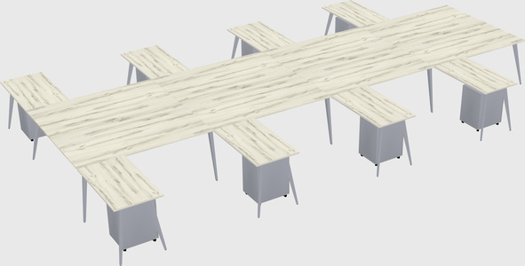 Shared l-shaped office desk system