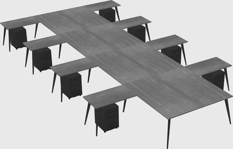 Shared l-shaped office desk system