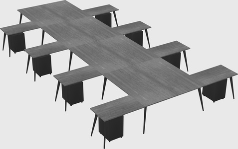 Shared l-shaped office desk system