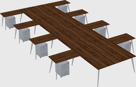Shared l-shaped office desk system