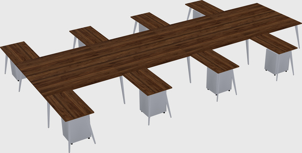 Shared l-shaped office desk system