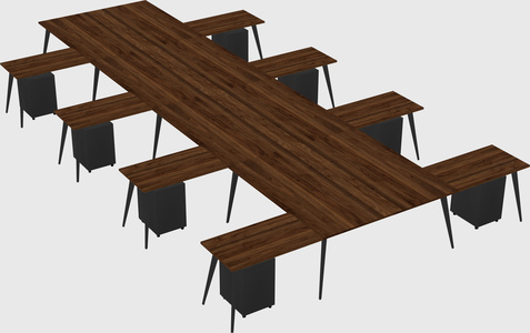 Shared l-shaped office desk system