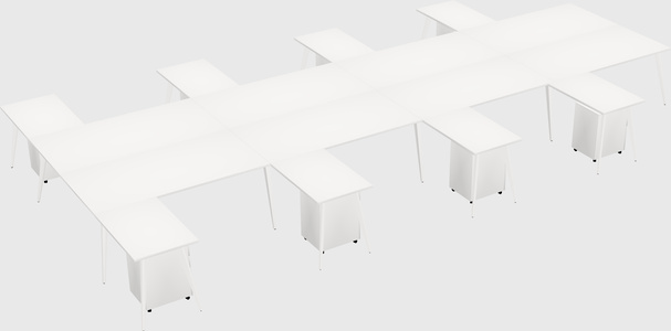 Shared l-shaped office desk system