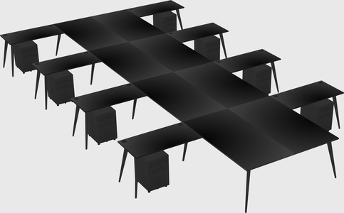 Shared l-shaped office desk system
