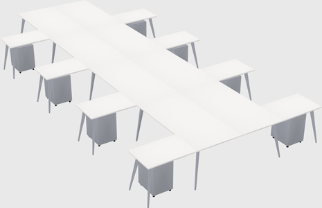 Shared l-shaped office desk system