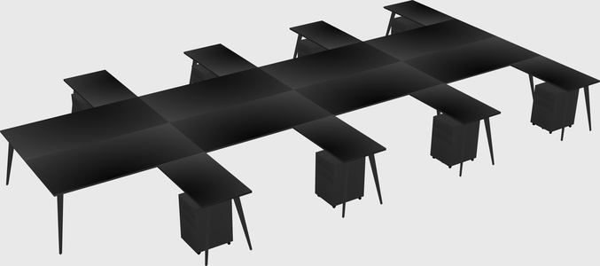Shared L-shaped Office Desk System