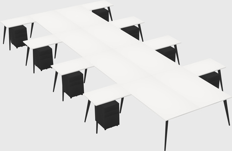 Shared l-shaped office desk system