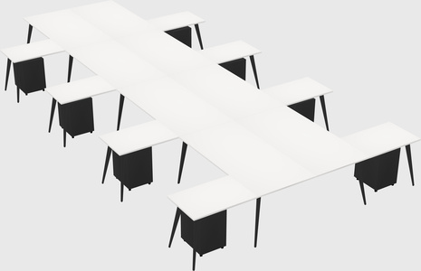 Shared l-shaped office desk system