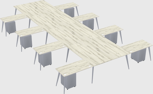 Shared l-shaped office desk system