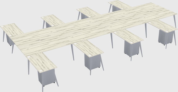 Shared l-shaped office desk system