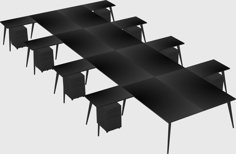 Shared l-shaped office desk system