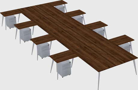 Shared l-shaped office desk system