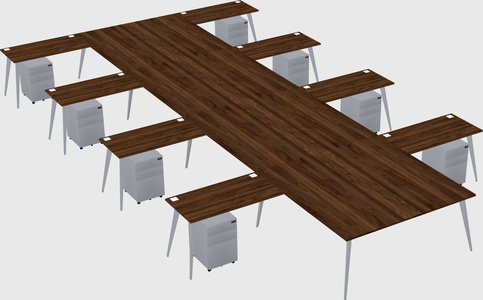 Shared l-shaped office desk system