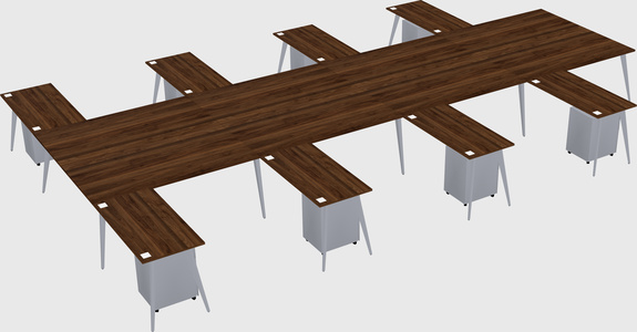 Shared l-shaped office desk system
