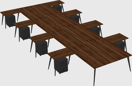 Shared l-shaped office desk system