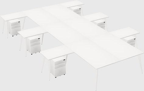 Shared l-shaped office desk system