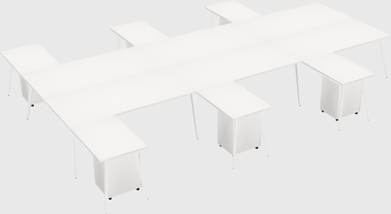 Shared l-shaped office desk system