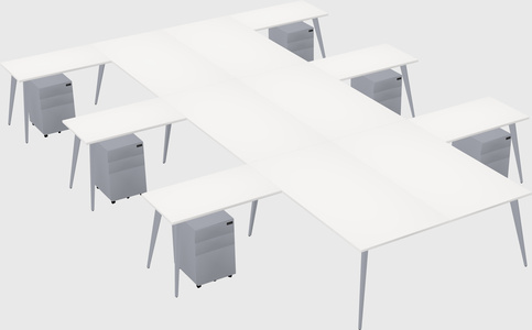Shared l-shaped office desk system