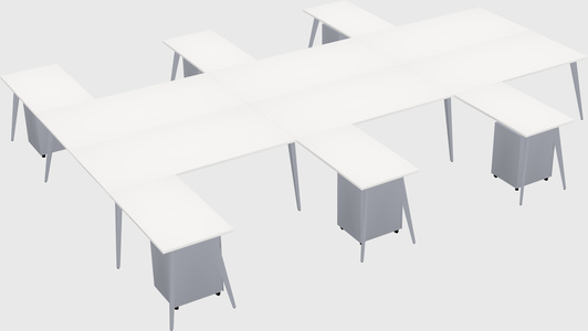 Shared l-shaped office desk system