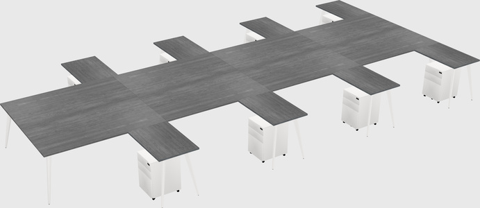 Shared l-shaped office desk system