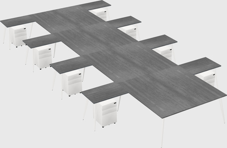 Shared l-shaped office desk system