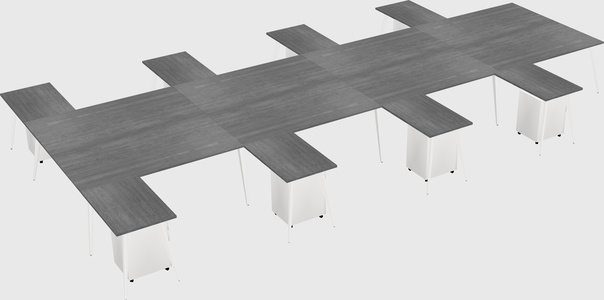 Shared l-shaped office desk system