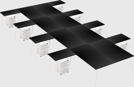 Shared l-shaped office desk system
