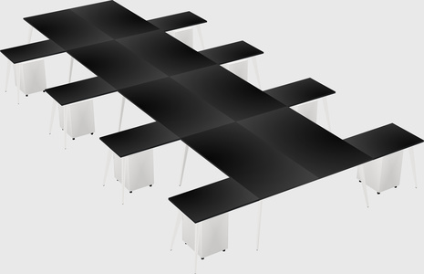 Shared l-shaped office desk system