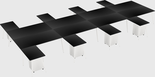 Shared l-shaped office desk system