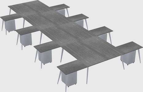 Shared l-shaped office desk system