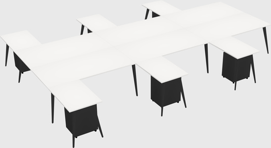 Shared l-shaped office desk system