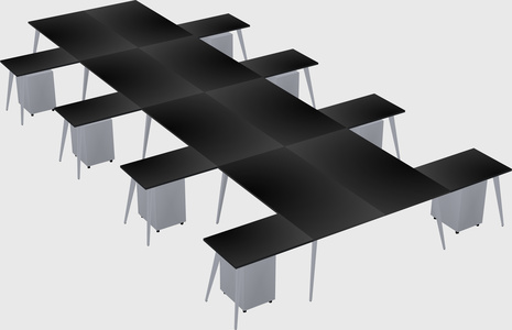 Shared l-shaped office desk system