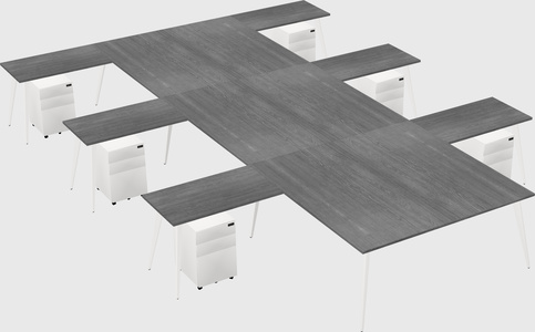 Shared l-shaped office desk system